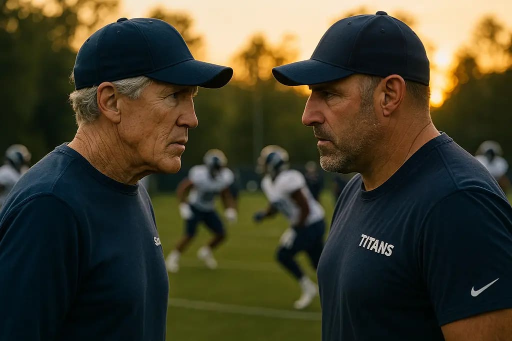 Joint Practice Impact scene with football players preparing during a shared preseason session