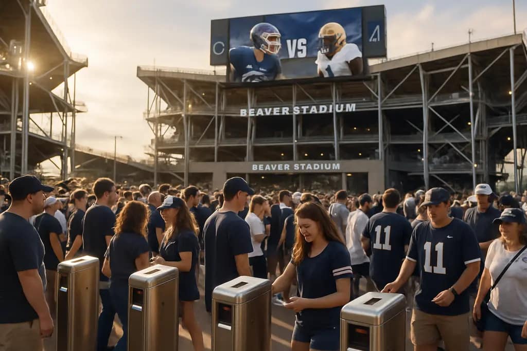 Beaver Stadium upgrades construction with fans entering a large college football venue