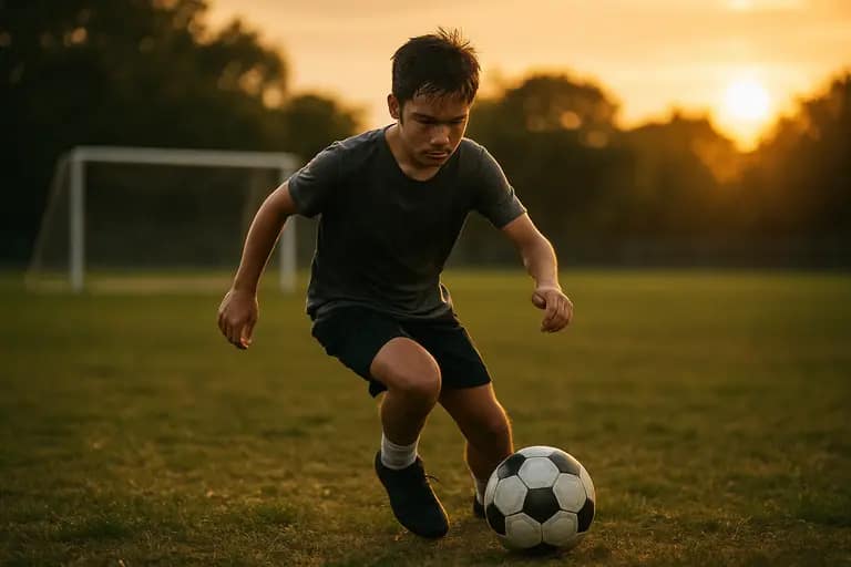 Soccer coach reviews player notes on a clipboard during training